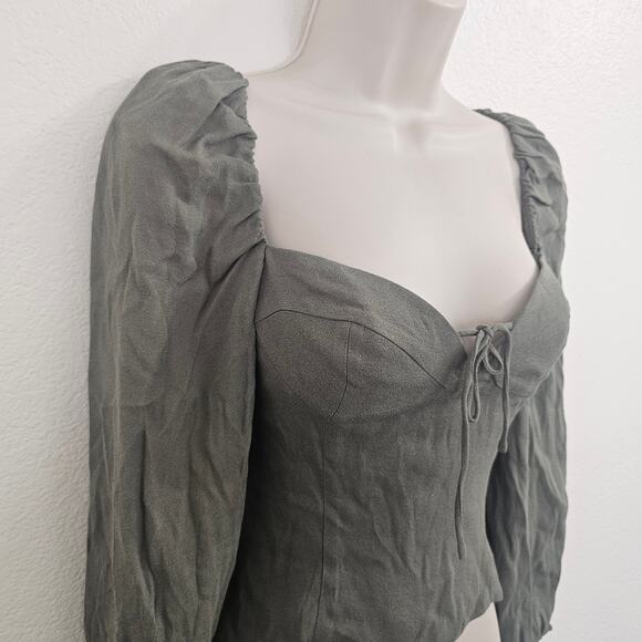 ARITIZIA WILFRED Novella Blouse in Bitter Sage Size XS NWT - Picture 4 of 9